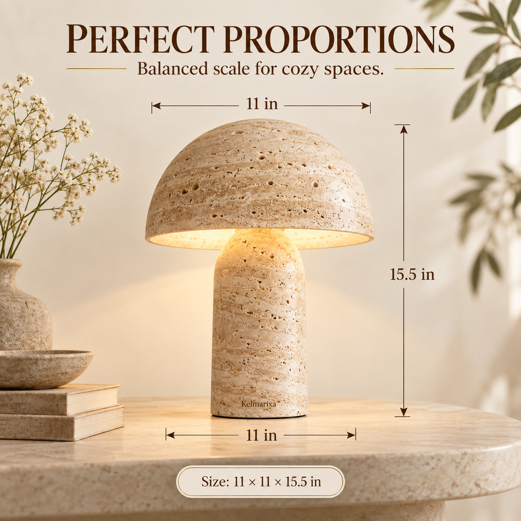 Kelmarixa™ Dune Stone Mushroom Table Lamp