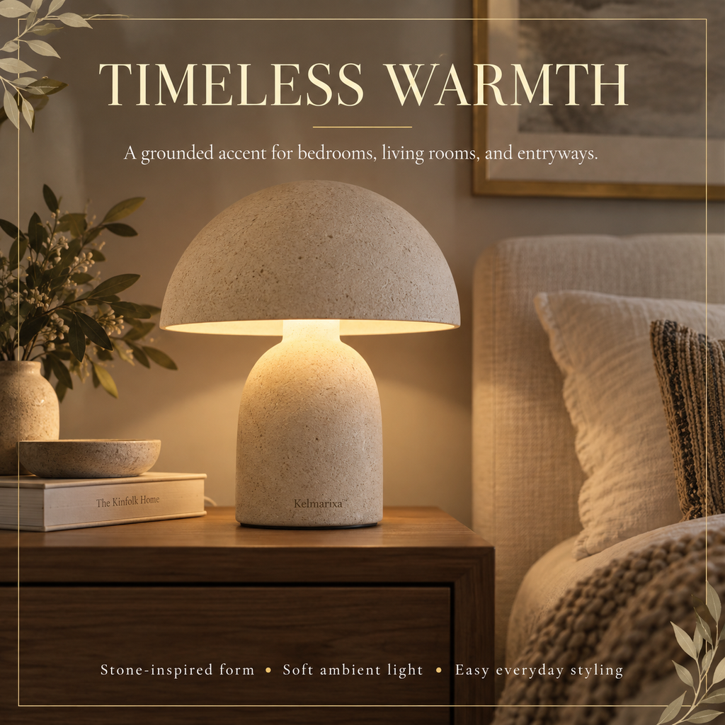 Kelmarixa™ Dune Stone Mushroom Table Lamp