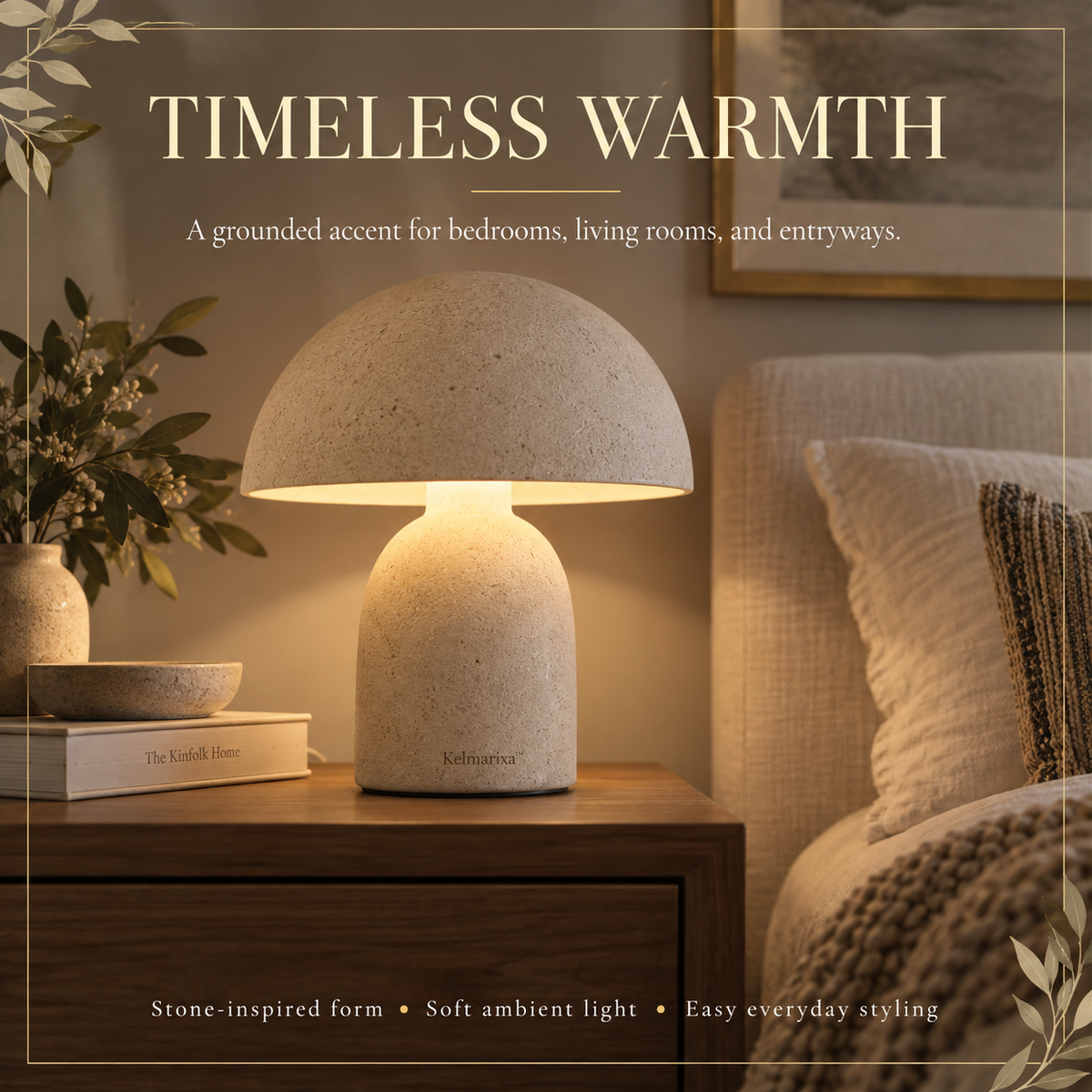 Kelmarixa™ Dune Stone Mushroom Table Lamp